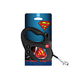 Повідець-рулетка для собак WAUDOG R-leash, малюнок "Супермен Лого", S, до 15 кг, 5 м, світловідбиваюча стрічка, фото 3