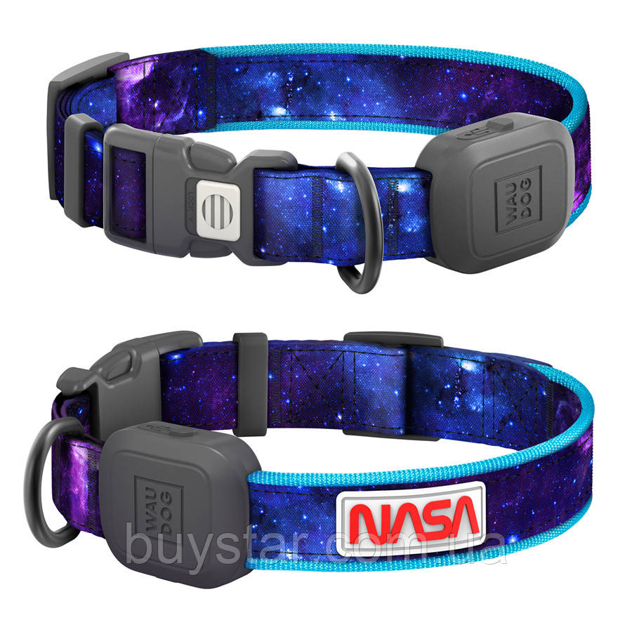 Нашийник для собак з підсвічуванням WAUDOG LED, NASA21, Type-C, S-M, Ш 25 мм, Дов 31-45 cm, фото 1