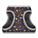 Шлея для собак м'яка WAUDOG Clothes з QR паспортом, малюнок "NASA", S1, В 40-45 см, С 29-31 см, фото 5