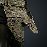 Захист паху (напашник) потрійний Kiborg з балістичним пакетом 1 клас захисту Militex Multicam, фото 9
