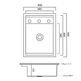 Прихована кухонна мийка Platinum Handmade 4050 з дозатором та змішувачем, фото 9