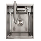 Прихована кухонна мийка Platinum Handmade 4050 з дозатором та змішувачем, фото 6