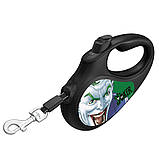 Повідець-рулетка для собак WAUDOG R-leash, малюнок "Джокер Зелений", M, до 25 кг, 5 м, світловідбиваюча, фото 4