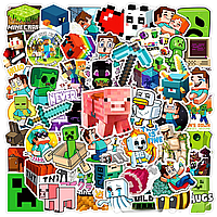 Наклейки Майнкрафт Maincraft стікери для ноутбука, стікербомбінг 10шт