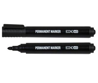 Маркер перманентний, 1-3 мм, з круглим кінчиком, ECONOMIX (Чорний), фото 1