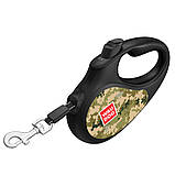 Повідець-рулетка для собак WAUDOG R-leash, малюнок "Мілітарі", M, до 25 кг, 5 м, світловідбиваюча стрічка, фото 5