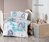 Комплект постільної білизни в дитячу кроватку з сатину 3D 100*150 ТМ First Сhoice mermaid