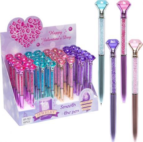 Від 48 шт. Ручка шариковая подарочная "Диамант" автоматическая 6801 купити дешево оптом в інтернет-магазині