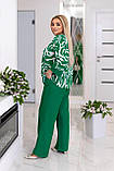 Літній яскравий жіночий брючний костюм-двійка батал: блузка + штани (р.50-60). Арт-4690/28, фото 4