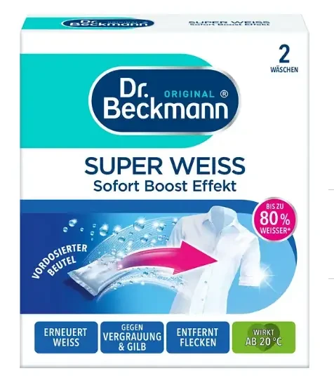Відбілювач для білого одягу Dr. Beckmann Super Weiss 2шт*40г