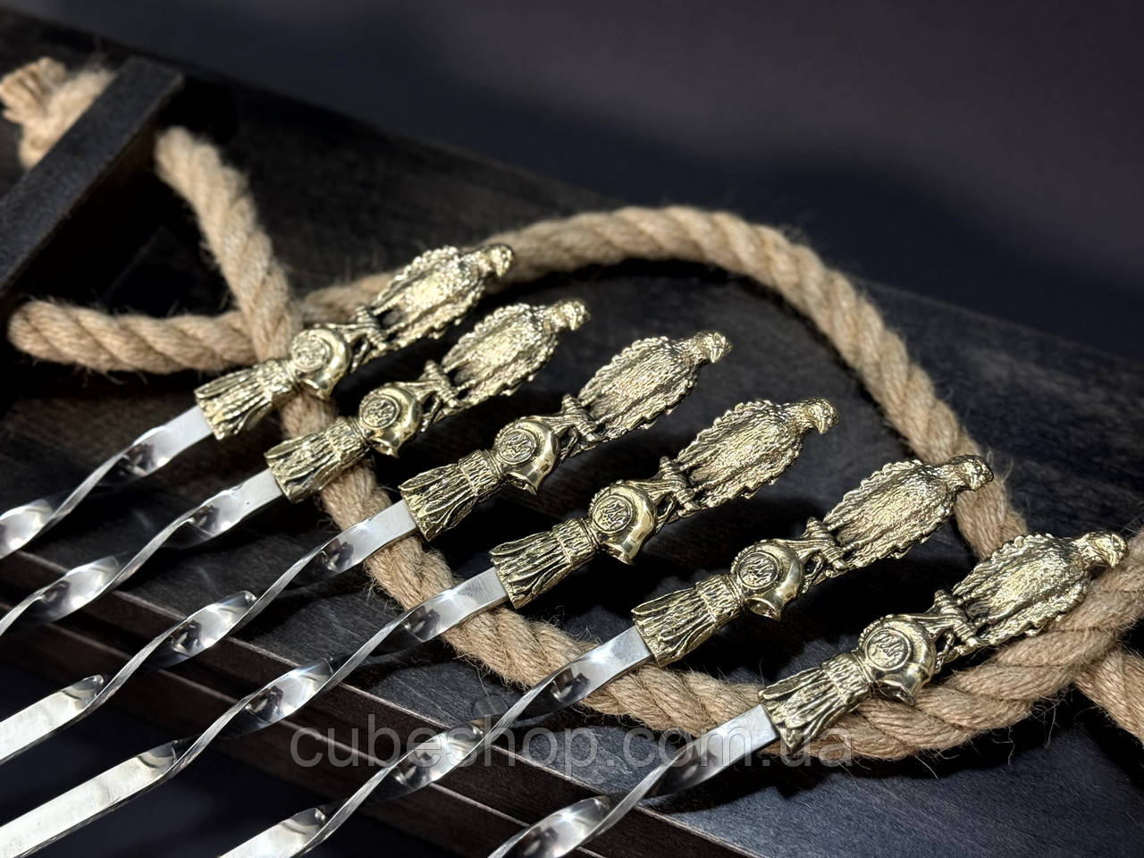 Набір шампурів "Орли" (у дерев'яному кейсі), фото 1