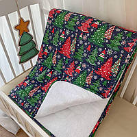 Ковдра "Зимова ялиночка" 140*200 Синій Ранфорс,махра,наповнювач-синтепон.Щільність 100 г/м2 арт.27689963