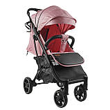 Коляска прогулянкова дитяча JOY Livvi (футкавер, підсклянник, кошик) LV-06341 Рожева, фото 2