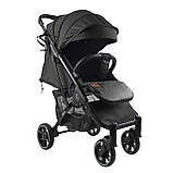Коляска прогулянкова дитяча JOY Livvi (футкавер, підсклянник, кошик) LV-08160 Чорна, фото 2