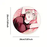 Круглий килимок для миші з дизайном аніме, діаметр 20 см, фото 3