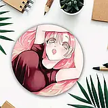 Круглий килимок для миші з дизайном аніме, діаметр 20 см, фото 2