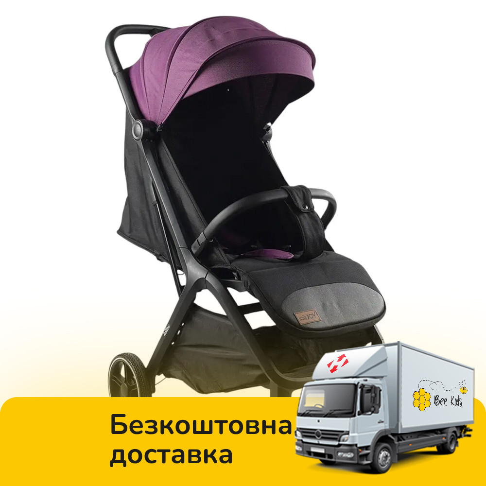 Коляска прогулянкова дитяча JOY Willow (футкавер, підсклянник, телескопічна ручка) WL-65316 Фіолетова, фото 1