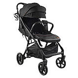Коляска прогулянкова дитяча JOY Geneva (підсклянник, телескопічна ручка) GN-91378 Чорна, фото 2
