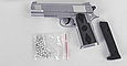 Пістолет металевий сталевий колір на кульках 6 мм ігровий, фото 4