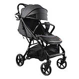 Коляска прогулянкова дитяча JOY Geneva (підсклянник, телескопічна ручка) GN-53277 Темно-сіра, фото 2