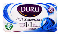 Туалетное мыло Duru Soft Sensations 1+1 Крем & Морские минералы - 80 г.