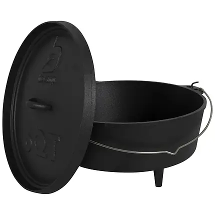 Казан Bo-Camp Dutch Oven Cast Iron 31 cm/5 L | Чавунний підвісний казанок з кришкою для приготування їжі на вогні, фото 2