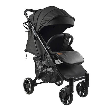 Коляска прогулянкова дитяча JOY Livvi (футкавер, підсклянник, кошик) LV-08160 Чорна, фото 1