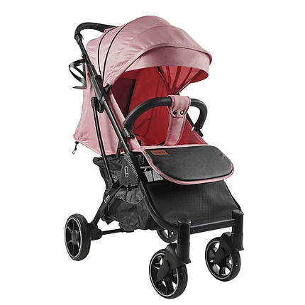 Коляска прогулянкова дитяча JOY Livvi (футкавер, підсклянник, кошик) LV-06341 Рожева, фото 1