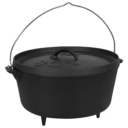 Казан Bo-Camp Dutch Oven Cast Iron 31 cm/7.1 L | Чавунний підвісний казанок з кришкою для приготування їжі на вогні, фото 1