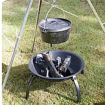 Казан Bo-Camp Dutch Oven Cast Iron 31 cm/7.1 L | Чавунний підвісний казанок з кришкою для приготування їжі на вогні, фото 4