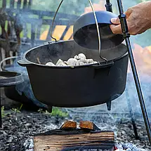 Казан Bo-Camp Dutch Oven Cast Iron 31 cm/7.1 L | Чавунний підвісний казанок з кришкою для приготування їжі на вогні, фото 5
