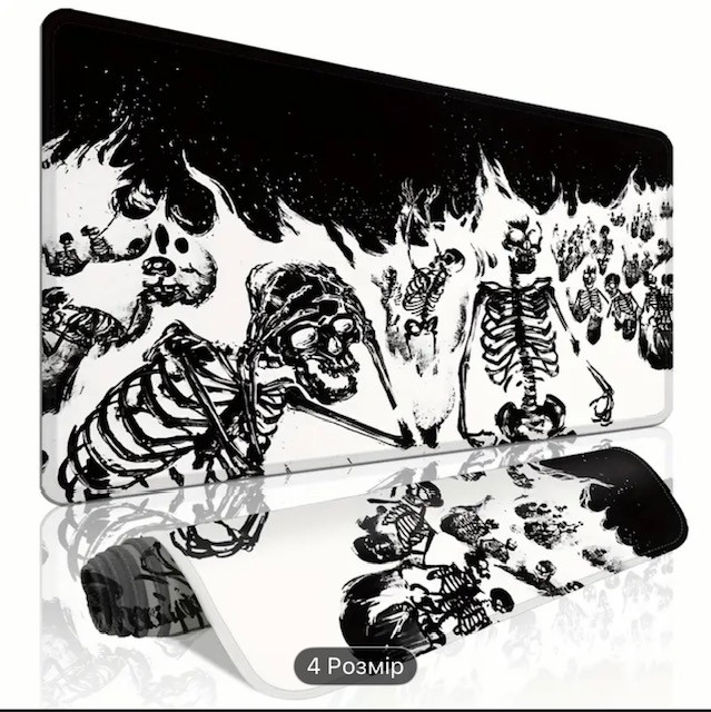 Великий килимок для миші з дизайном танцюючих скелетів, розмір 60/30, фото 1