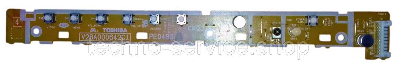 Плата з кнопками та ІЧ приймач V28A000642C1, для телевізора TOSHIBA, фото 1