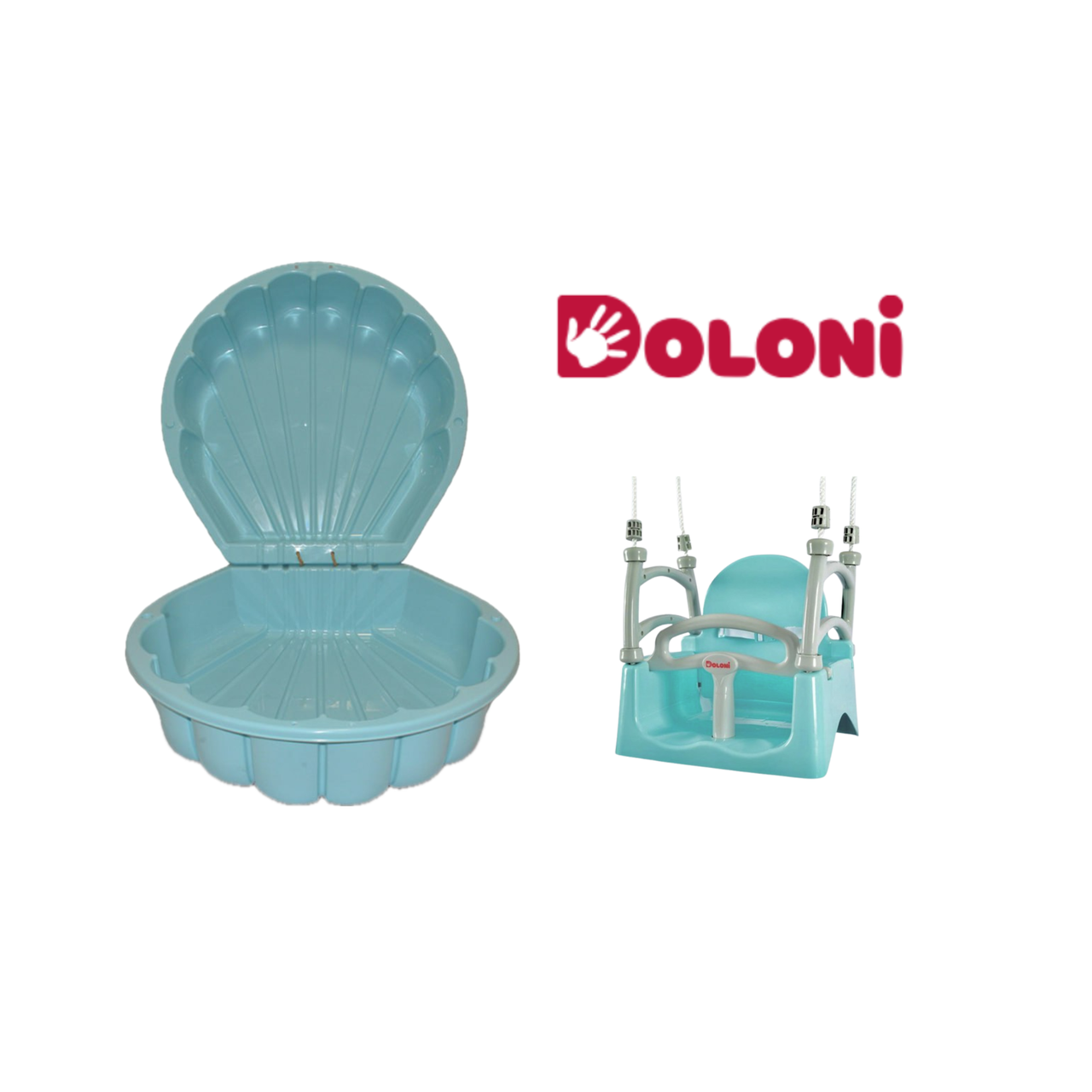 НАБІР Гойдалка і пісочниця-мушля ТМ Doloni, фото 1