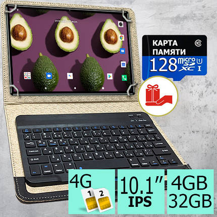 Планшет-телефон Samsung Galaxy Tab Q10 Ultra LTE metal 4/32 DUAL SIM 10.1" IPS+Чохол з Bluetooth Клавіатурою і Карта пам'яті 128GB, фото 1