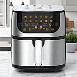 Гриль-фритюрниця без олії LumaBella 2000 Вт аерофритюрниця 10 л мультипіч сенсорна з таймером до 60 хв, фото 2