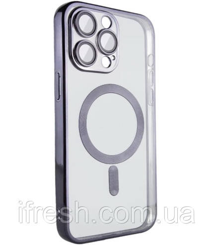 Силіконовий чохол для iPhone 14 Pro - Fibra Chrome with Magnetic, Black, фото 1