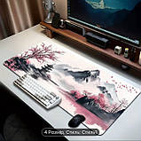 Килимок для миші з дизайном пейзажу гір та озера , розмір 80/30, фото 2