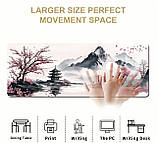 Килимок для миші з дизайном пейзажу гір та озера , розмір 80/30, фото 3