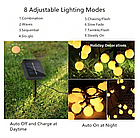 Вулична світлодіодна гірлянда SunLamp Solar 7 метрів 50 LED на сонячній батареї "Молочні кулі", фото 4