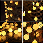 Вулична світлодіодна гірлянда SunLamp Solar 7 метрів 50 LED на сонячній батареї "Молочні кулі", фото 7