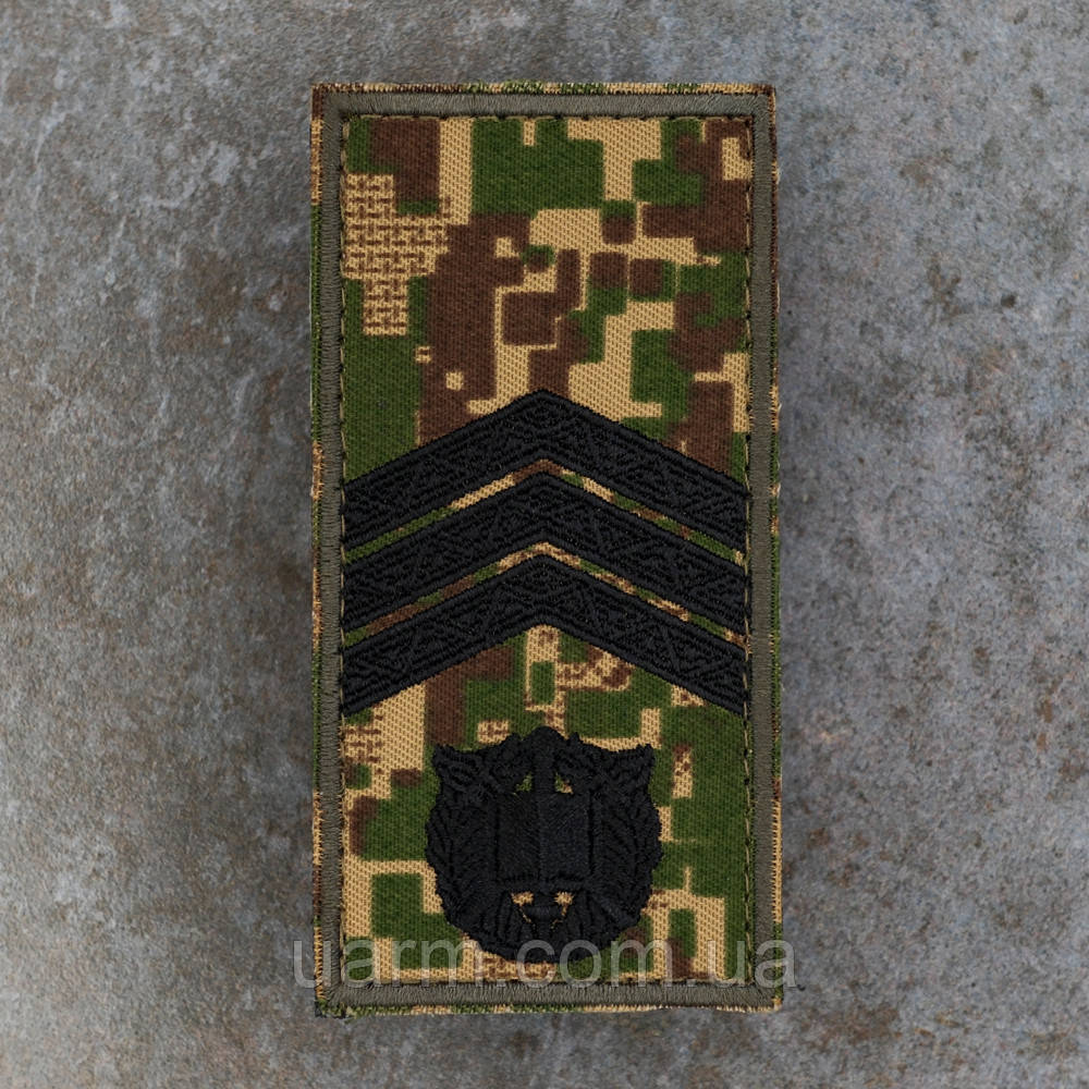 Погон курсант НГУ сержант хищник-піксель G0822 10.0 х 5.0