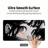 Килимок для миші з дизайном аніме дівчини з темними очима , розмір 80/30, фото 2