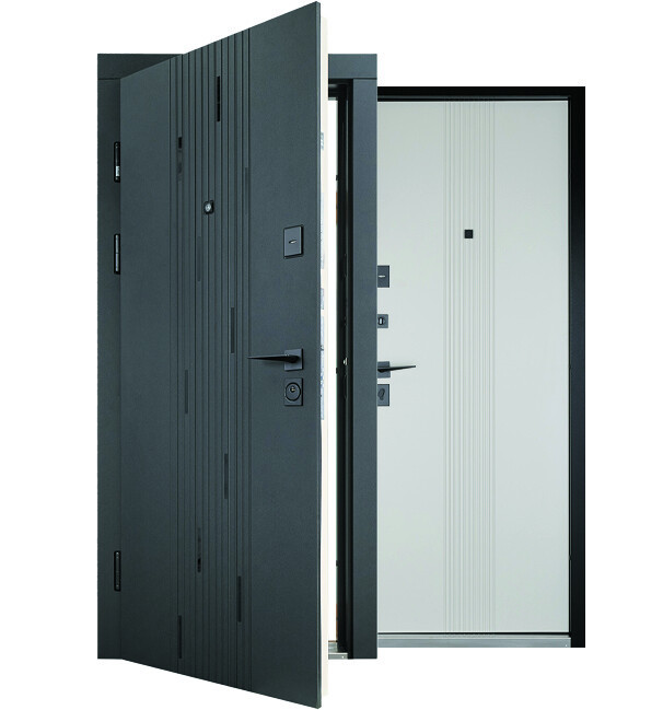 Вхідні двері Abwehr Classic Prime Simfonia 576/584 Чорна Шагрень + Кашемір супермат 860*2050 мм