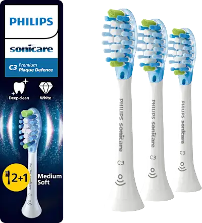 Змінні насадки Philips Sonicare C3 Premium Plaque Defence HX9043/87 (2+1 шт) 02778