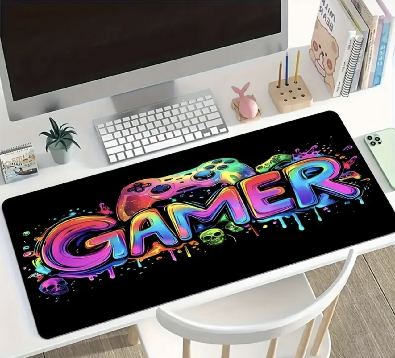 Килимок для миші з дизайном кольорового напису GAMER , розмір 80/30, фото 1