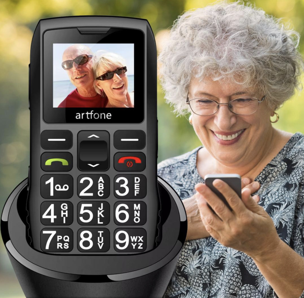 Кнопковий мобільний телефон з великими клавішами Artfone C1+, Великі кнопки, Гучний динамік, SOS, FM, Ліхтарик