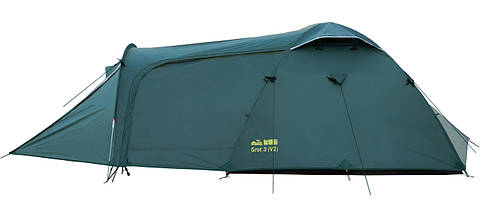 Тримісний намет Tramp Grot 3 v2 | Універсальна двошарова туристична палатка з 3 входами і великим вантажним переднім тамбуром, фото 3