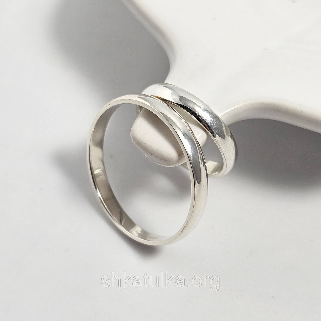 Обручки срібні Європейки тонкі пара, фото 1