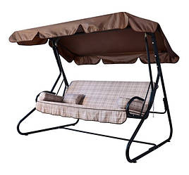 Розкладні садові гойдалки з навісом "Графиня" (коричнево-фіолетова клітина).